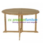 Teak Butterfly Round Table 120(3,5 Cm Top Thickness)