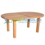 teak garden furniture patio Oval Fixed Base Table 120x180 (3,5 Cm Top Thickness)