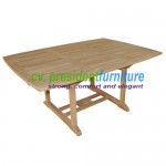 Teak Recta EXT Table 180-240x120 (Small Slats)