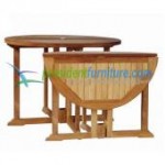 Teak Round Butterfly Table 100
