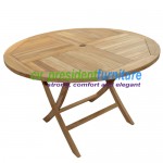 Teak Round Folding 120