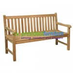 Teak Sraight Back Bench 120