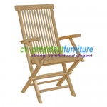 Teak Folding Arm Chair Hight