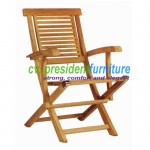 Teak Garuda Folding Arm Chair