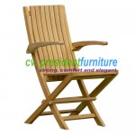 Teak Karen Folding Arm Chair