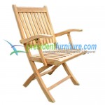 Teak New York Folding Arm Chair