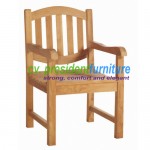 Teak Oval Back Arm Chair