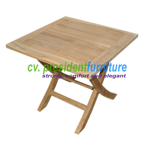 teak Mini Square Fold Table 50x50X45