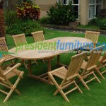 teak garden furniture Folding Chair Set 4