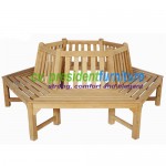 teak garden furniture Octogonal Tree Bench 220