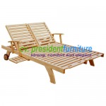 teak garden furniture Sun Double Lounger