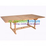 teak garden furniture Rect. Extending Table 180-240X100 (Small Slat)