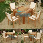 Teak Batyline Chair with Square Table