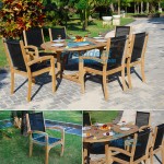 Teak Batyline Stacking Chair with Extending Table