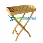 teak garden furniture Tray With Folding Leg