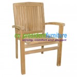 teak garden furniture Audia Arm Stacking Chair