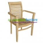 teak garden furniture Scroll Back Stacking Chair