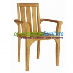 teak garden furniture Stacking Arm Chair Standart