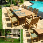 teak garden furniture Rect Double EXT 200-300x110cm Eagle Side Chair