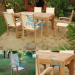 teak garden furniture Rectangular Modern Table President Batyline Stacking Chair