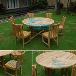 teak garden furniture Round Table Cross Leg 150cm Heer Chair