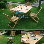 teak garden furniture Square Cross Legs Table 120cm Garuda Folding Chair