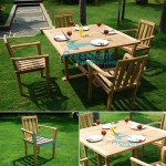 teak garden furniture Square Cross Legs Table 120cm Stacking Chair