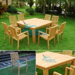 teak garden furniture Square Table 140x140cm Solid Slat 7cm Leg 10cm Tecko Stacking Chair