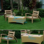 teak garden furniture Becak Arm Chair Wiker Table