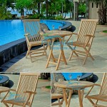 teak garden furniture Folding Arm Chair Round Folding Table 70