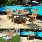 teak garden furniture Folding Chair Round Butterfly Table 120