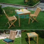 teak garden furniture Folding Chair Square Fix Table 90x90