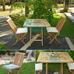 teak garden furniture Folding Chair Square Folding Table 70