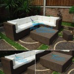 teak garden furniture Wiker Sofa 2 Wiker Coffee Table 3