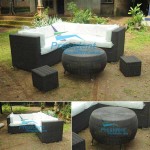 teak garden furniture Wiker Sofa 2 Wiker Table 2