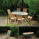 teak garden furniture Oval EXT Table 180-240x120 Lombok Folding Chair
