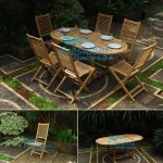 teak garden furniture Oval EXT Table 180-240x120 Polo Folding Chair