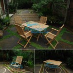 teak garden furniture Recta Folding Table 150x90x75 Lombok Folding Arm Chair