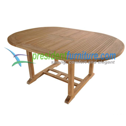 Round Ext Table 120180  3.5 cm top  Small Slat  by 