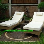 teak garden furniture Cushion For Wicker Sun Lounger