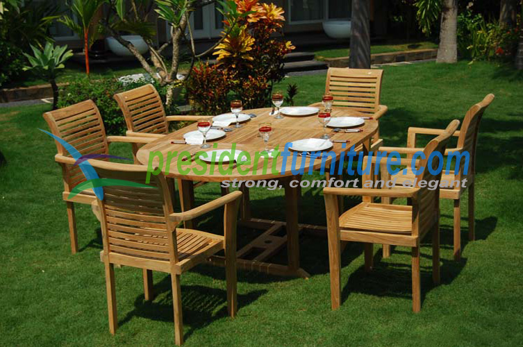 Teak Stacking best seller 6 seater